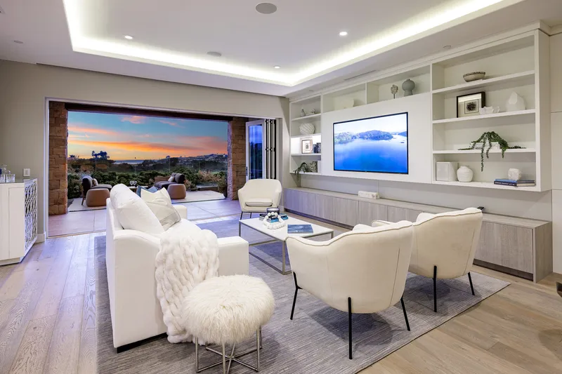 Living room with television — Monarch Beach South, Dana Point real estate photography