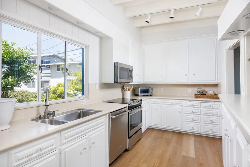 Kitchen with white cabinetry — Laguna Beach real estate photography