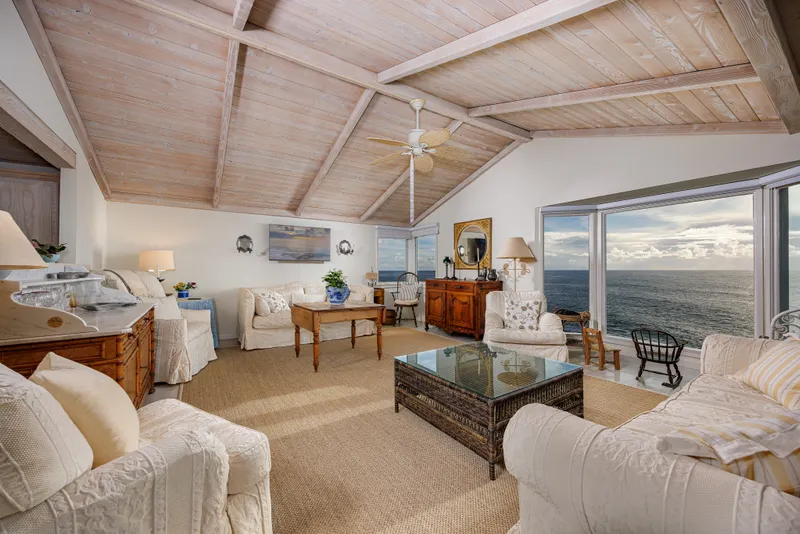 Family room with ocean view — Laguna Beach real estate photography
