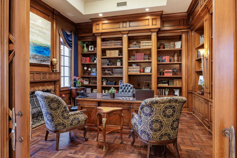 Wood-paneled library and office — Laguna Niguel real estate photography