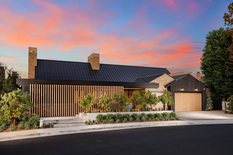 Exterior at sunset — Custom Home, Newport Beach real estate photography