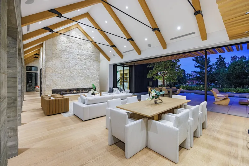 Living and dining room — Custom Home, Newport Beach real estate photography