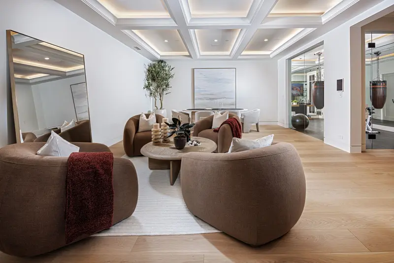 Bonus room lounge seating — Newport Beach real estate photography