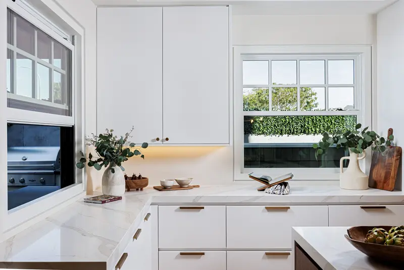Kitchen prep counter detail — Newport Beach real estate photography