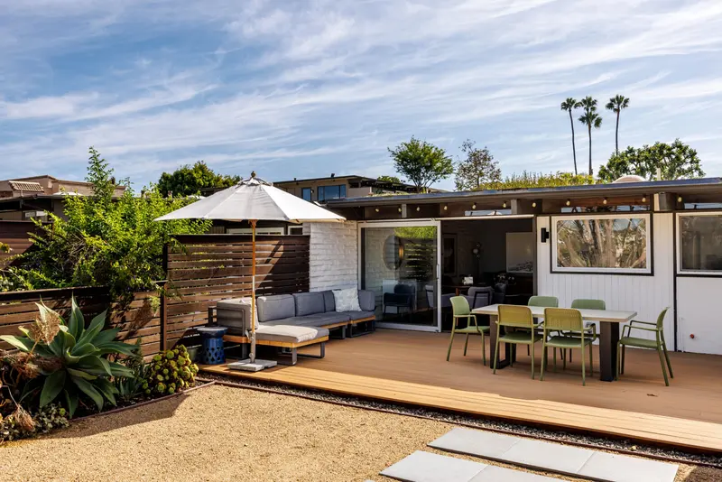 Backyard deck dining area — San Clemente real estate photography