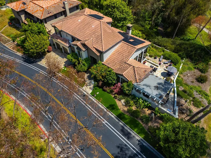 Aerial view of the estate and street — San Juan Capistrano real estate photography