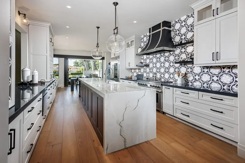 Kitchen with patterned tile backsplash — San Juan Capistrano real estate photography