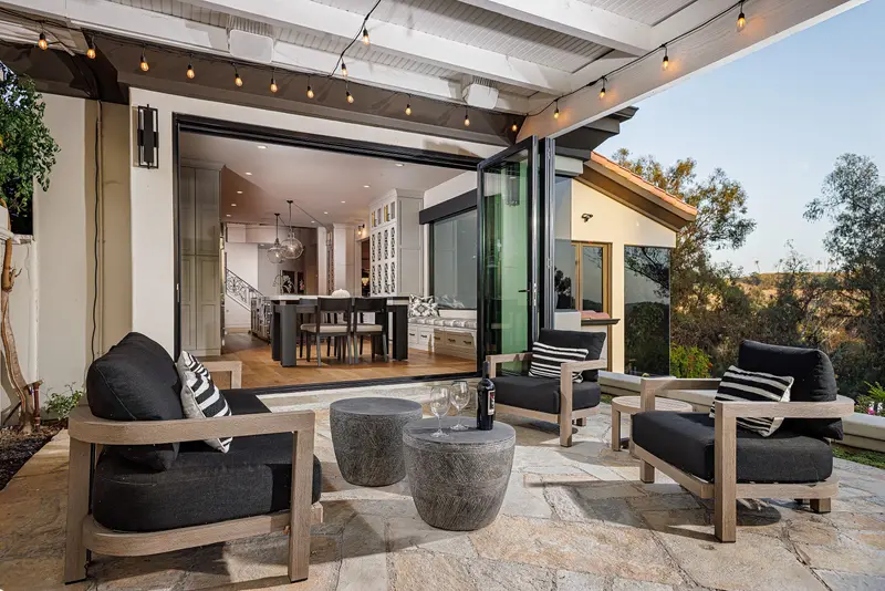 Patio lounge seating at twilight — San Juan Capistrano real estate photography